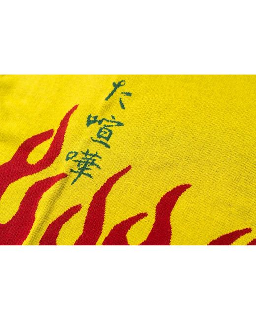 TOKKOU Yellow Pullover Knit Sweater Fire