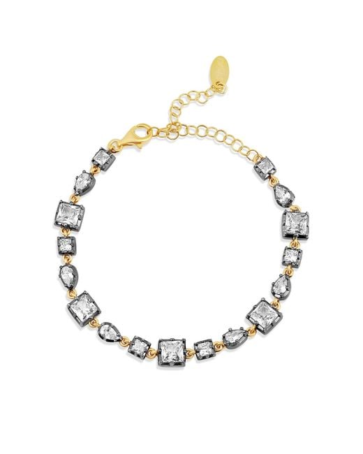 SHYMI Metallic Multi Shape Rhodium Bracelet