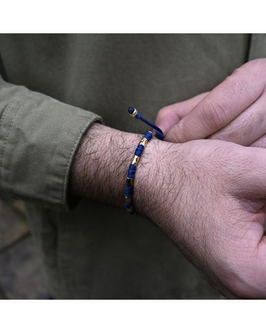 Harbour Uk Blue Vik Chunky Vermeil Rope Bracelet for men