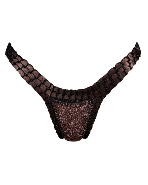 Luxsea Swimwear Black Maui Lurex Crochet Bikini Bottom