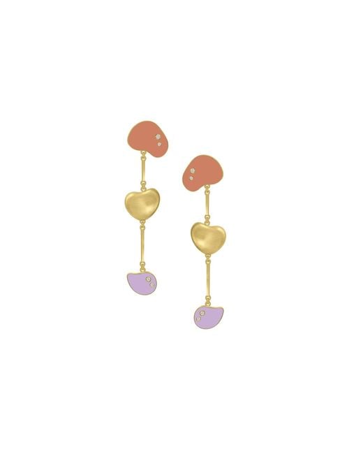 Lunaya Jewelry Metallic Abstract Drop Earrings With Enamel