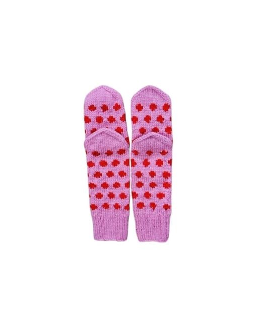 Springmoonatelier Pink Handmade Wool Hat, Gloves, And Socks Set