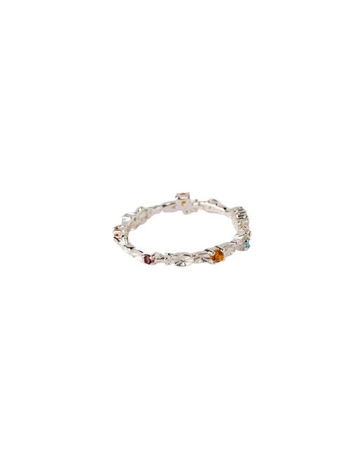 NASI SILVER White Eternity Lilypad & Frog Ring- Sunrise Edition