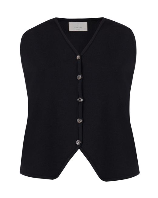 Peraluna Blue Aida Slim Fit Knit Waistcoat
