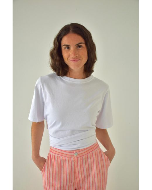 Mind Traveler Blue Cropped Tie-Waist T-Shirt