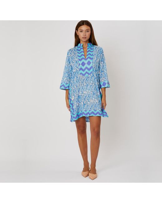 Casa Atelier by Ferdinando Fusco Blue Poseidon Tunic