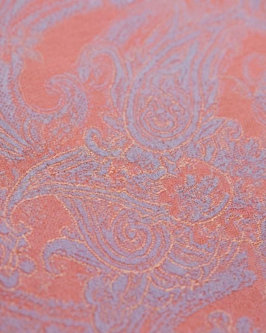 Lords of Harlech Pink Victoria Paisley Explosion Coral V-Neck Printed Top