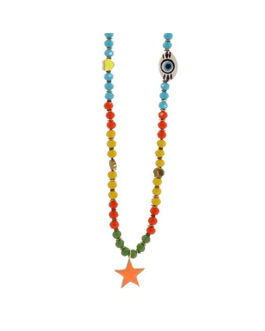 Ebru Jewelry Multicolor Endless Summer Colorful Star Beaded Necklace