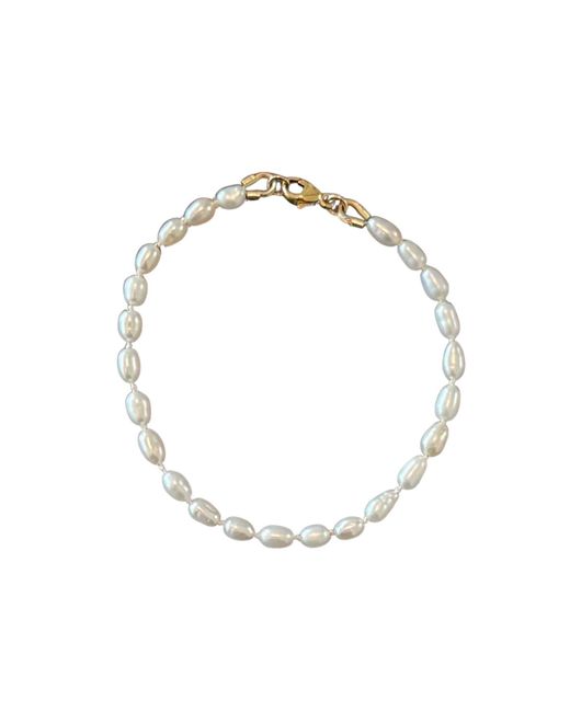 Herself Collections Metallic Freshwater Ivory Pearl Bracelet