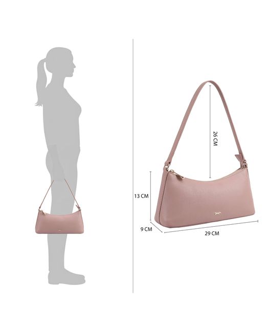 Paul Costelloe Pink Zoey Leather Shoulder Bag