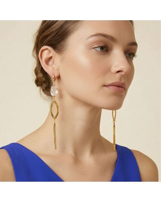 Jaredjamin Metallic Eyelet Citrine Dangle Earrings