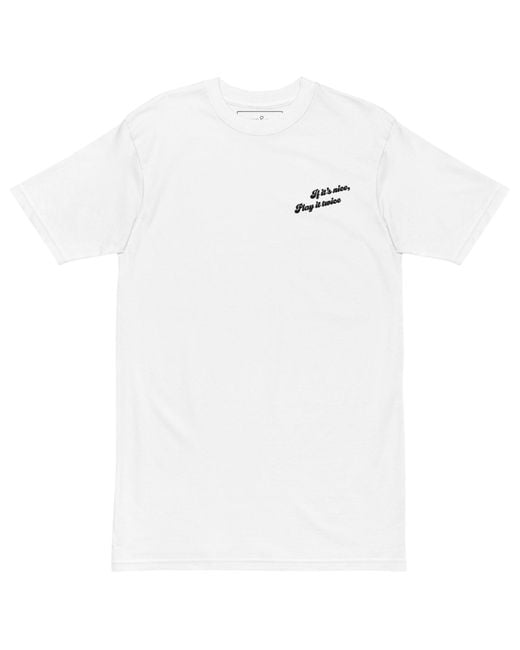 Anchor and Crew White If It's Nice Play It Twice Disco! Heavy Cotton Embroidered T-Shirt