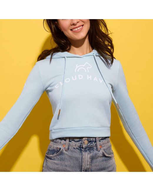 Cloud Haven Blue Cozy Crop Hoodie