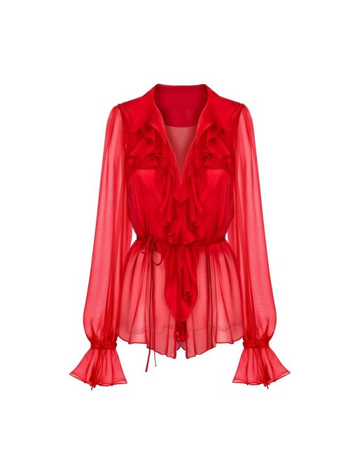 Elsava Red Veil Blouse