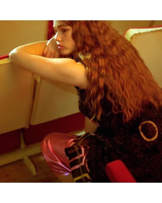 Absurde Red Metallic-Leather Shorts
