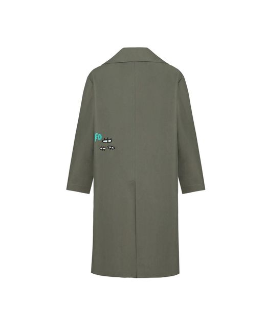 King Naked Green Fur Me Not Trench Coat for men