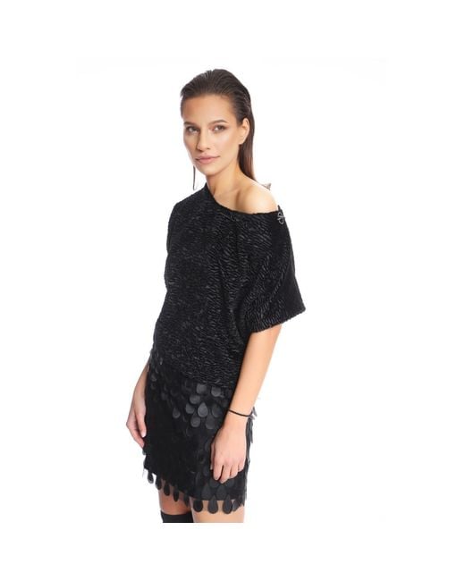Silvia Serban Black 3D Application Organza Mini Skirt