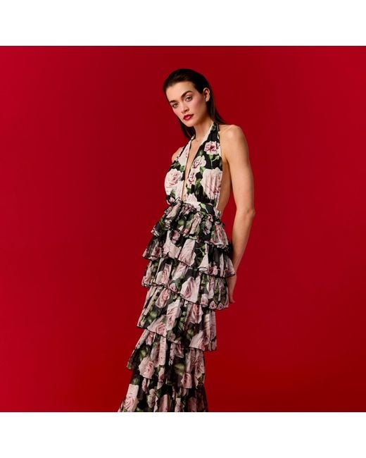Nur Karaata Metallic Florentina Bloom Dress