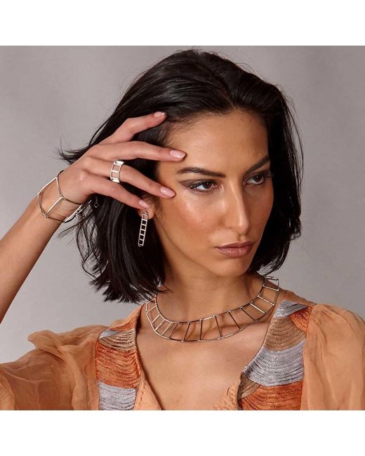 Lucy Quartermaine White Egyptian Tomb Earrings
