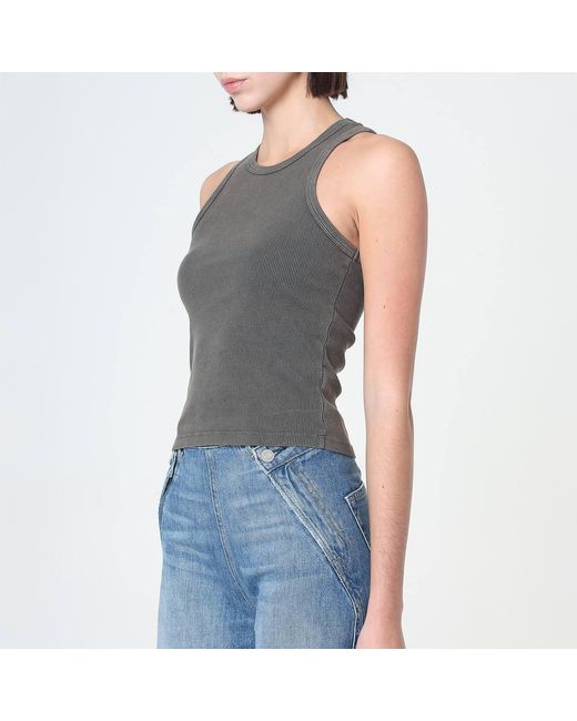 NOEND Gray Daisy Rib Tank Top