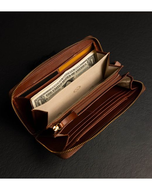 Time Resistance Brown Leather Continental Wallet