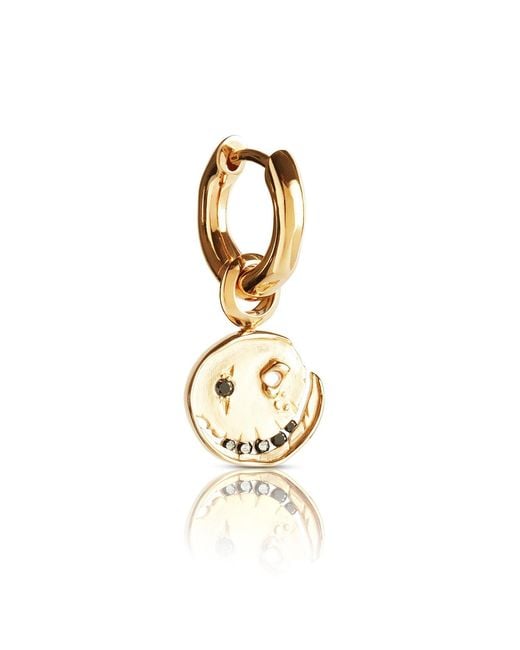 Kasun Metallic Smile Hoop Earrings – April – Diamond – Plated