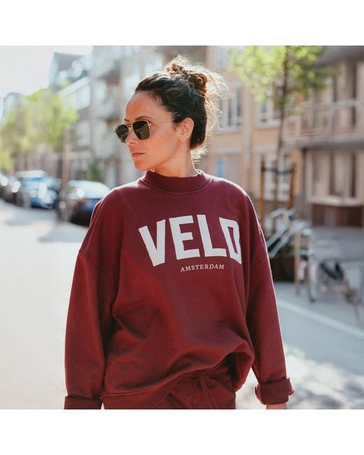 VLD Red Westwood Varsity Mockneck Sweatshirt