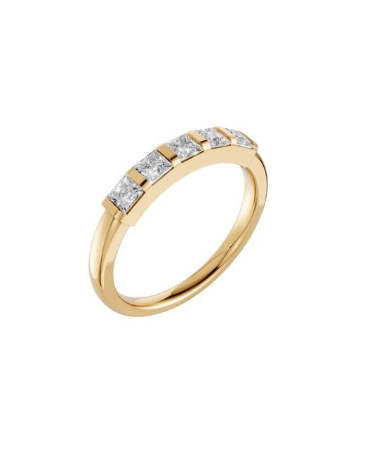 Aya Fine Jewelry Metallic Elegant Princess Cut Lab Grown Diamond Band Ring