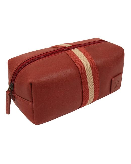 Lloyd Baker Red Leo Leather Washbag for men