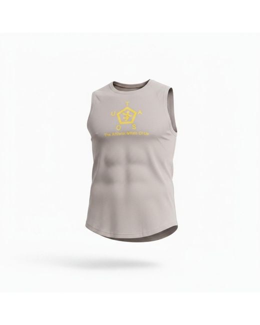 Chuks Collins Gray Logo Printed Tank Top for men