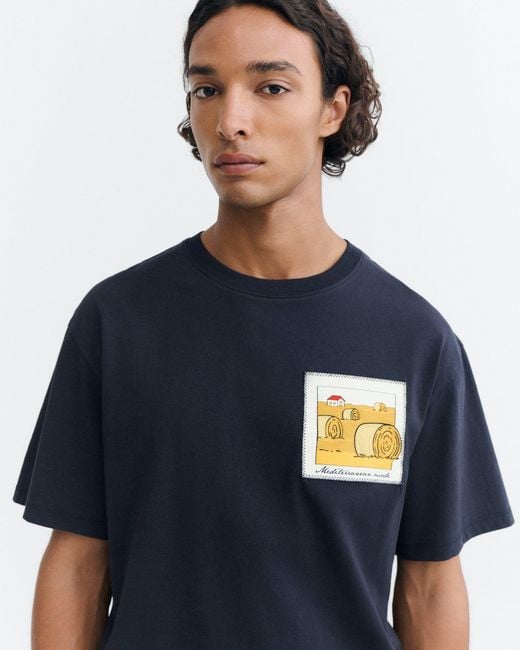 Thinking Mu Blue Straw Camp Aaron T-Shirt for men