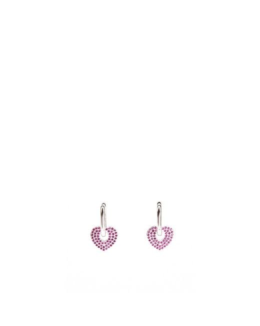 Addicted Pink Danae Stud Earrings With Heart