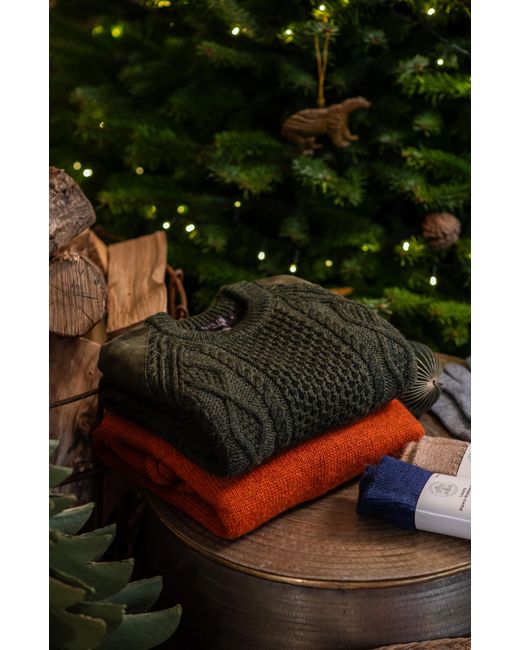 Paul James Knitwear Green Chunky Merino Wool Archiee Shooting Jumper for men