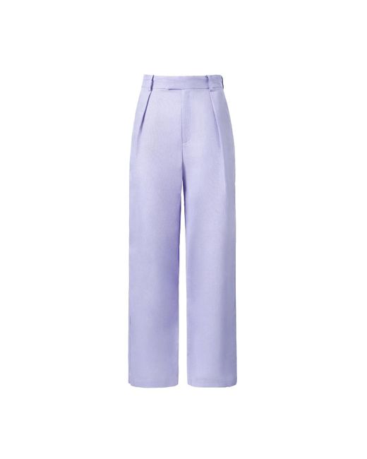Lita Couture Purple Wide-Leg Trousers