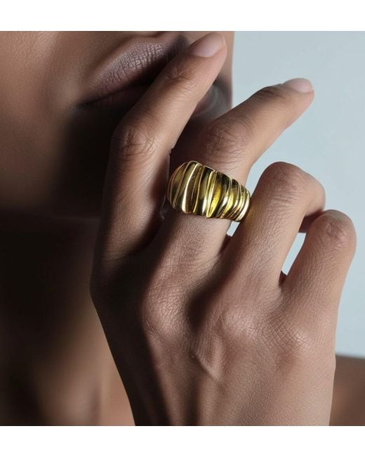 Uchi and Soto Metallic Kin Draped Ring