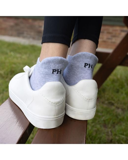 Peper Harow - Made in England Gray Organic Trainer Sport Socks –