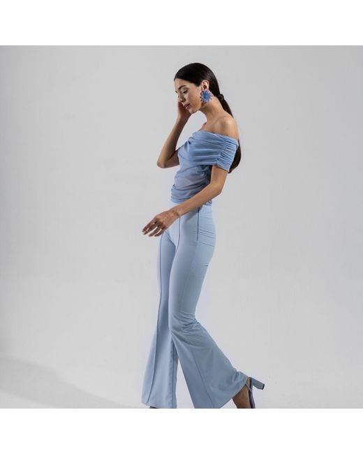 Thisisu Collection Blue Sheer Crop Top