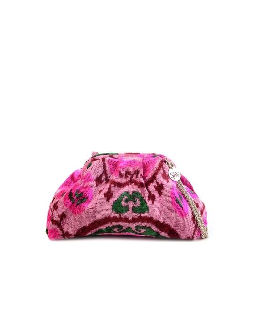 SJW BAGS LONDON Pink Victoria Ikat Mini Pouch Bag