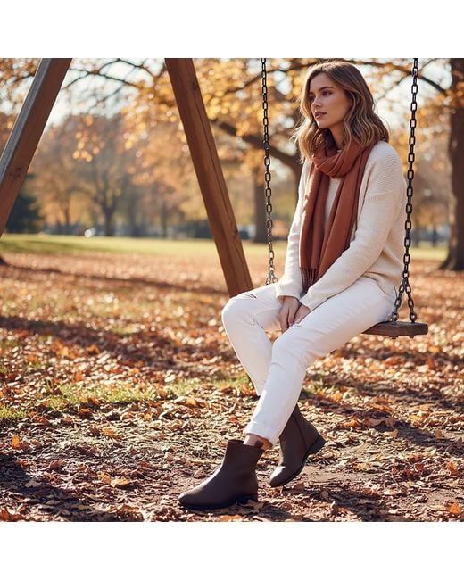 Beautiisoles by Robyn Shreiber Made in Italy Brown Renata Leather Flat Ankle Bootie