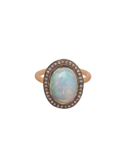 Opium Jewels Blue Upala Ring With Opal & Diamond