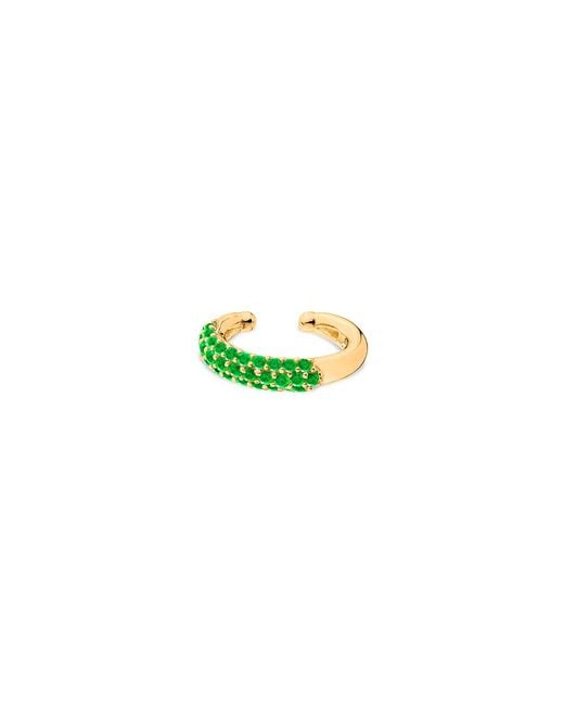 SALLY SKOUFIS Green Cosmic Alchemy Ear Cuff With Made Emeralds Diamonds
