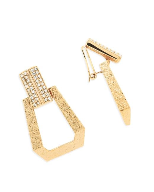 Grosse Metallic Crystal Drop Clip On Earrings, Series Art Deco Tribe