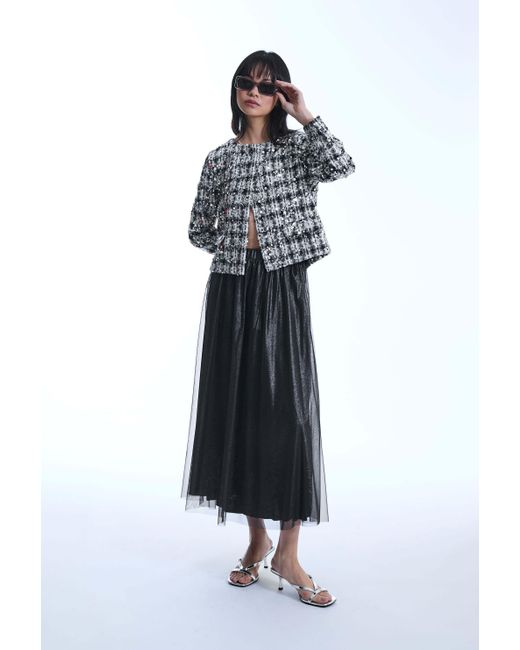 James Lakeland Black Laminated Tulle Skirt
