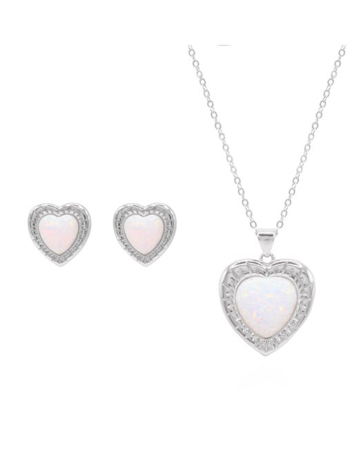 Luna Charles Metallic Opal Heart Necklace Gift Set