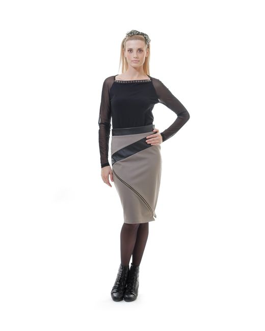 Conquista Black Decorative Long Sleeve Top