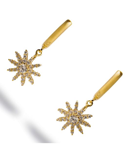 Ebru Jewelry Metallic Minimalist Vermeil & Diamond Sun Earrings
