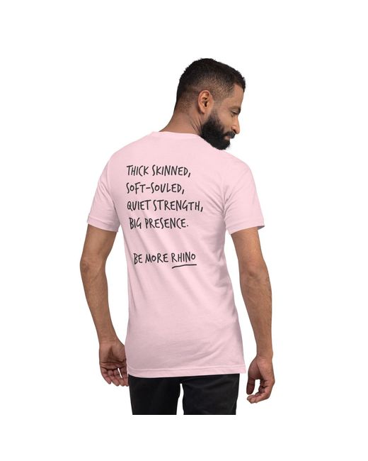 Anchor and Crew Pink Cotton Think Ocean Rhino Aspirations Cotton Embroidered T-Shirt for men