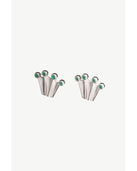 Pearl Code Green Onyx Stud Earrings – Crown