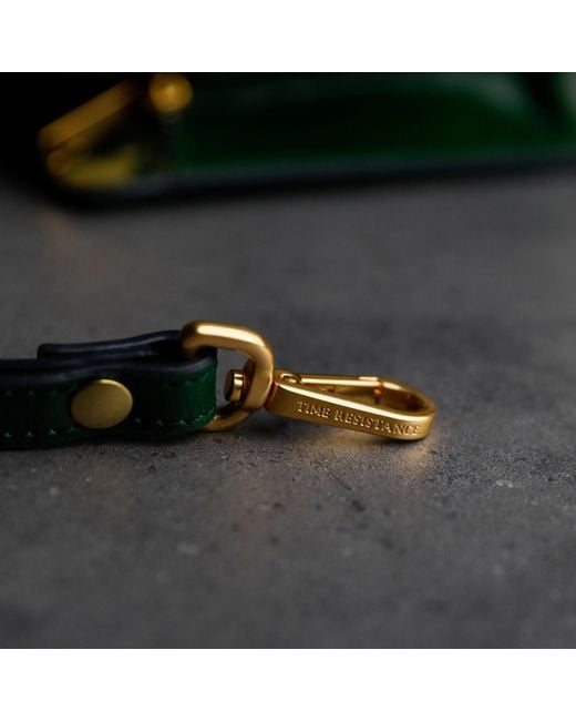 Time Resistance Green Leather Clutch Purse for men