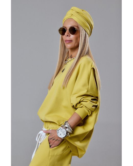 Clothes by Locker Room Yellow Oversized Sweat Set With Open Back